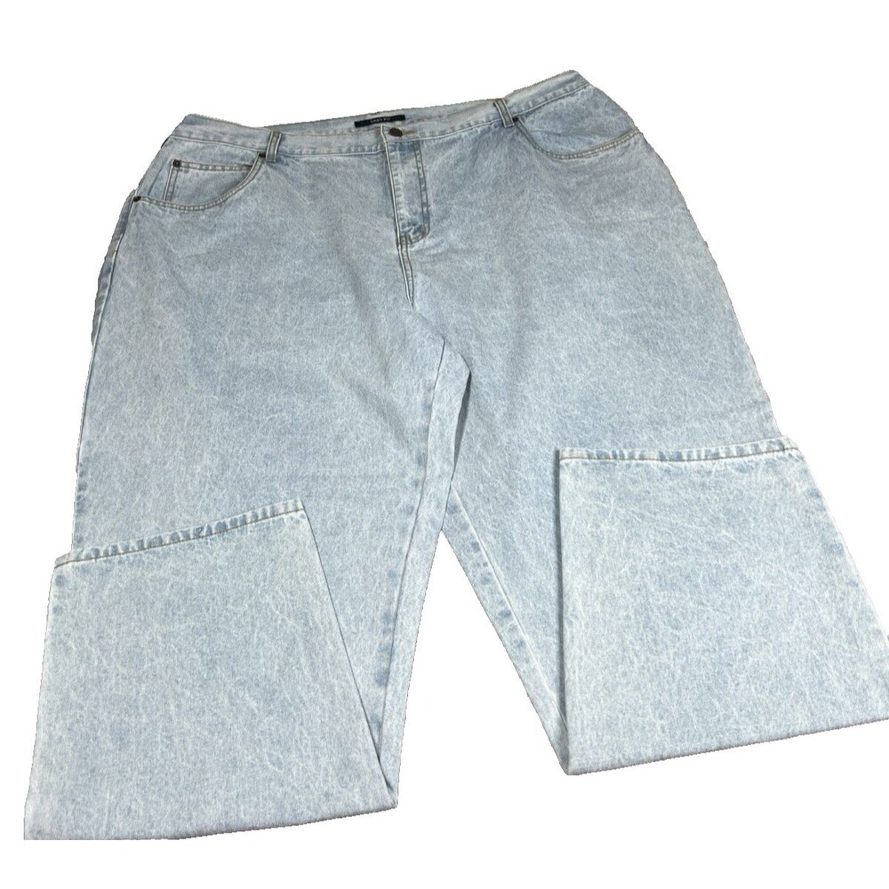Bill Blass Easy Fit Jeans Women's Plus Size 24W Blue Light Wash, 100% Cotton